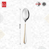 FnS Tivoli Stainless Steel Baby Spoon 24 Karat Gold Plated on Handle (Set of 6)